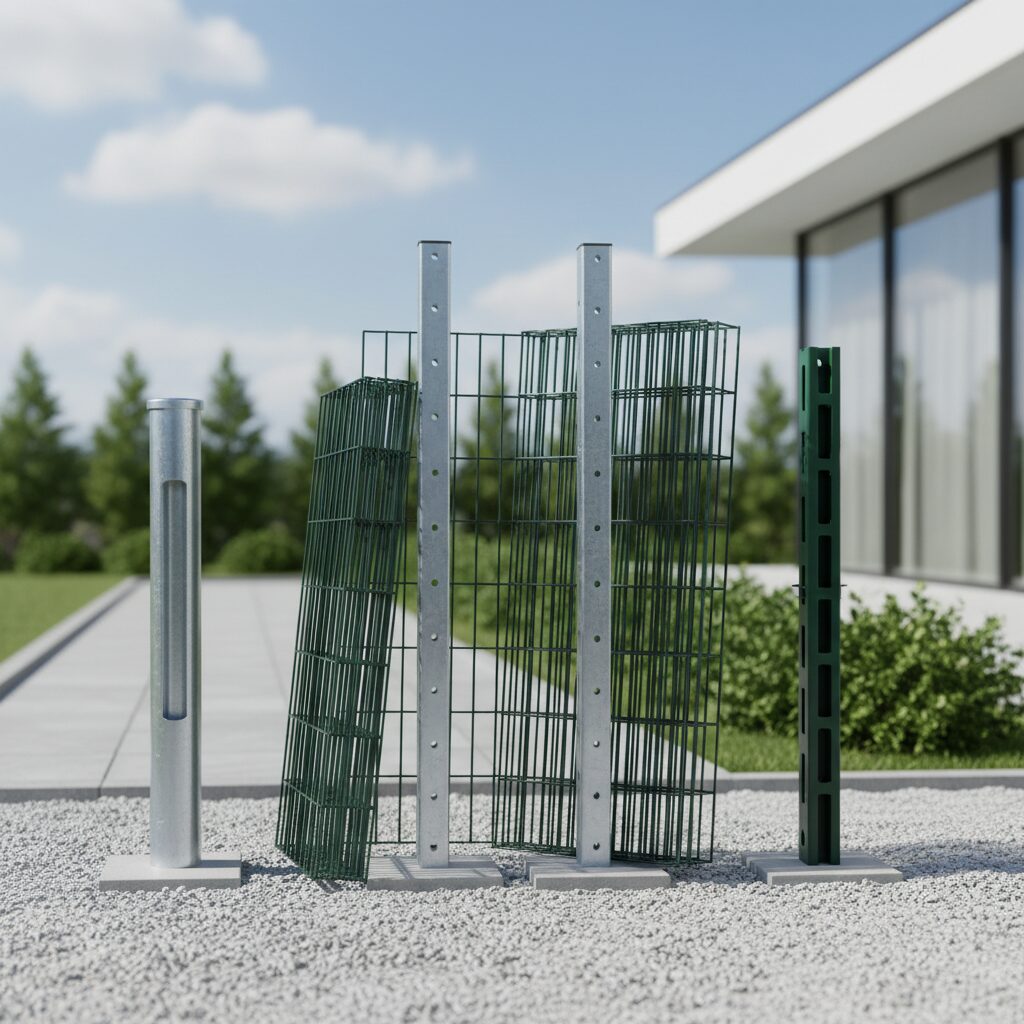 Какие столбы используются при монтаже 3D забора фото